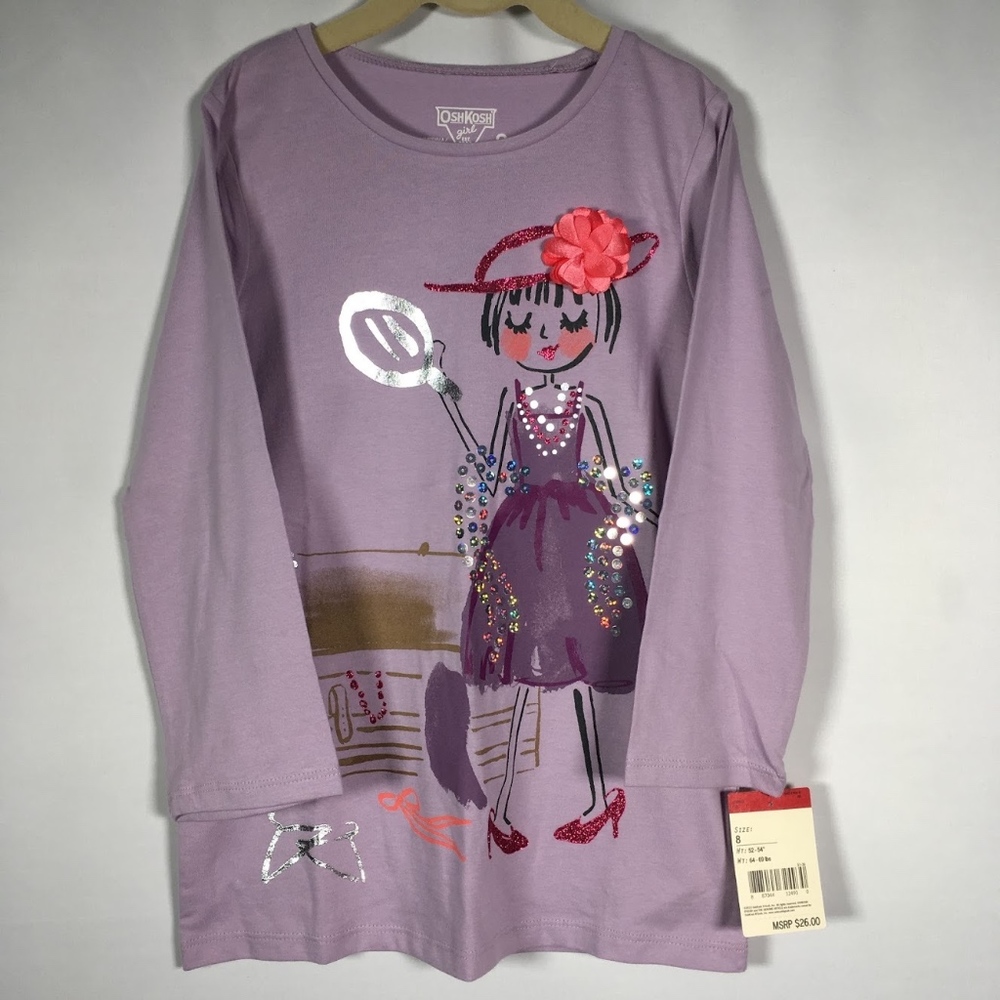 NWT Osh Kosh Bgosh L/S Dress Up Glitter Sequin